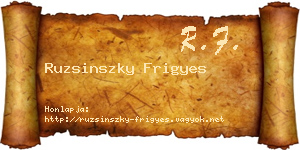 Ruzsinszky Frigyes névjegykártya
